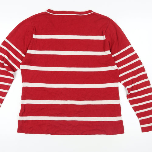 Carroll Reed Red Striped Pullover Jumper