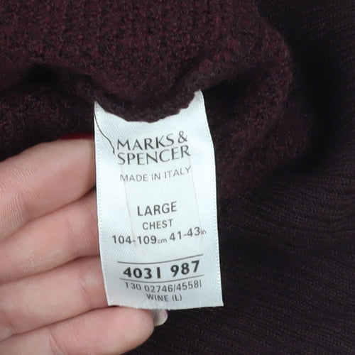 Marks and Spencer Red Knit Pullover Jumper, Size L