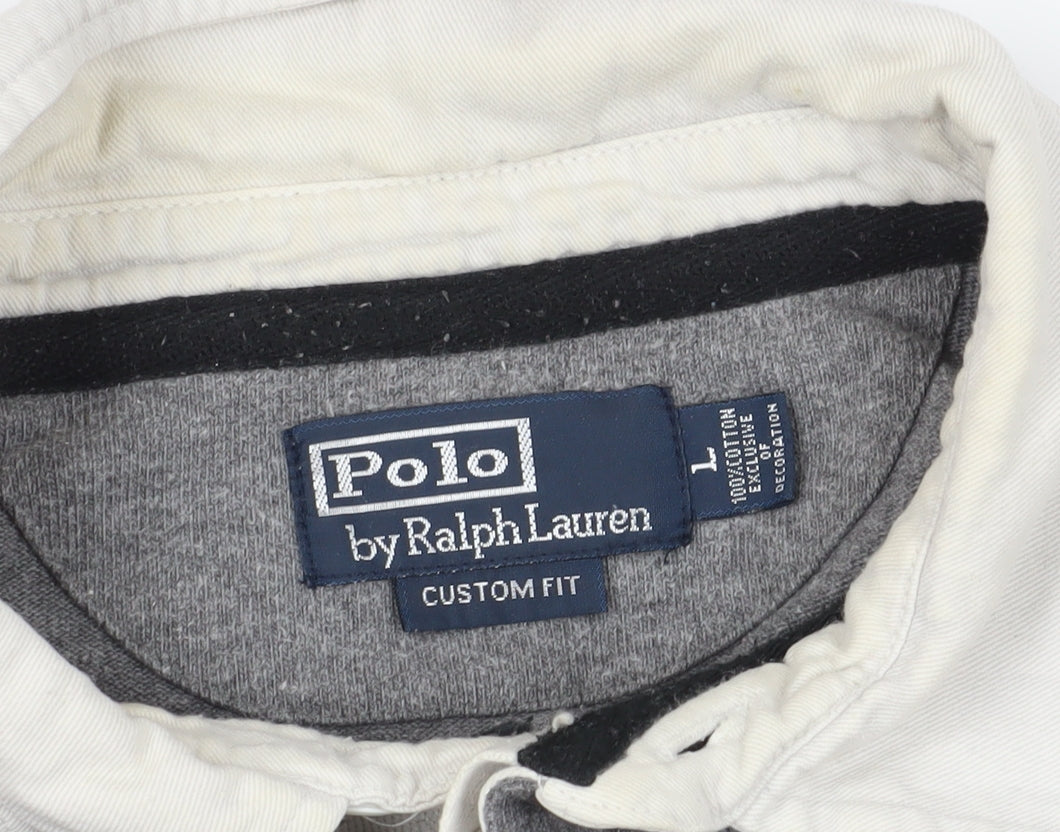 Polo Ralph Lauren Grey Collared Pullover Jumper L