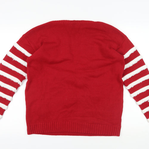 Pura Moda Red Christmas Jumper M Pullover V-Neck