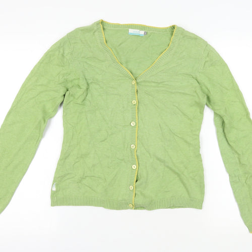 Seasalt Green Cotton Cardigan V-Neck Size 10