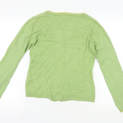 Seasalt Green Cotton Cardigan V-Neck Size 10