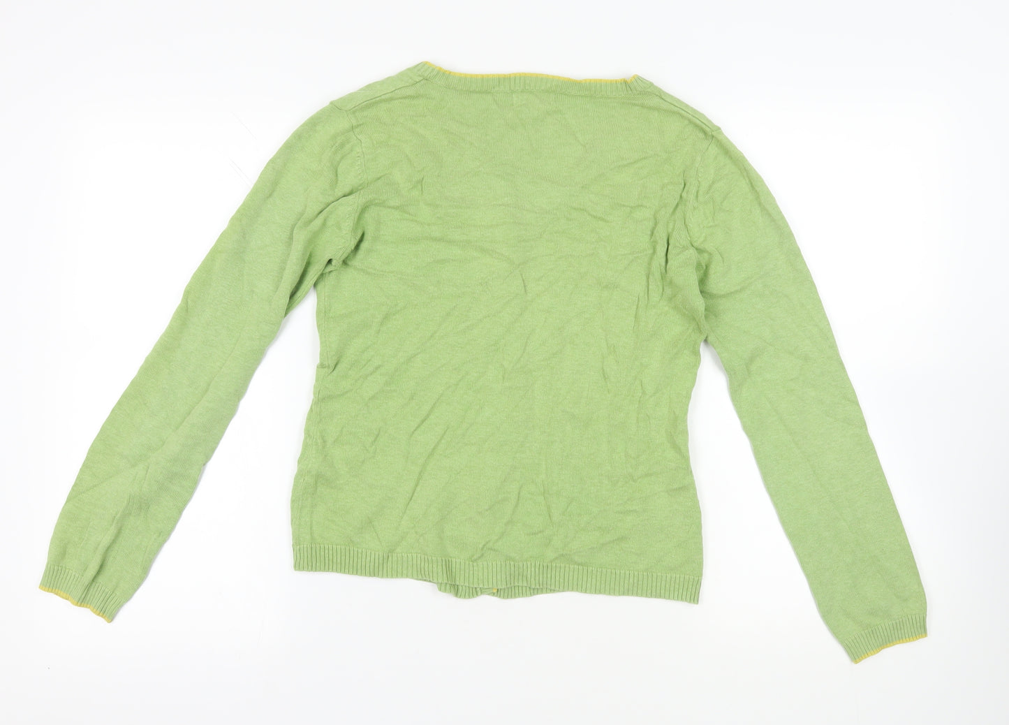 Seasalt Green Cotton Cardigan V-Neck Size 10