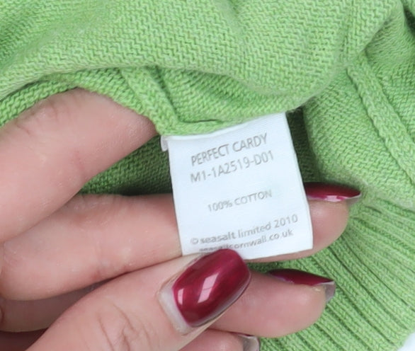 Seasalt Green Cotton Cardigan V-Neck Size 10