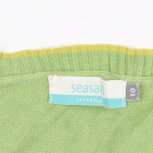 Seasalt Green Cotton Cardigan V-Neck Size 10