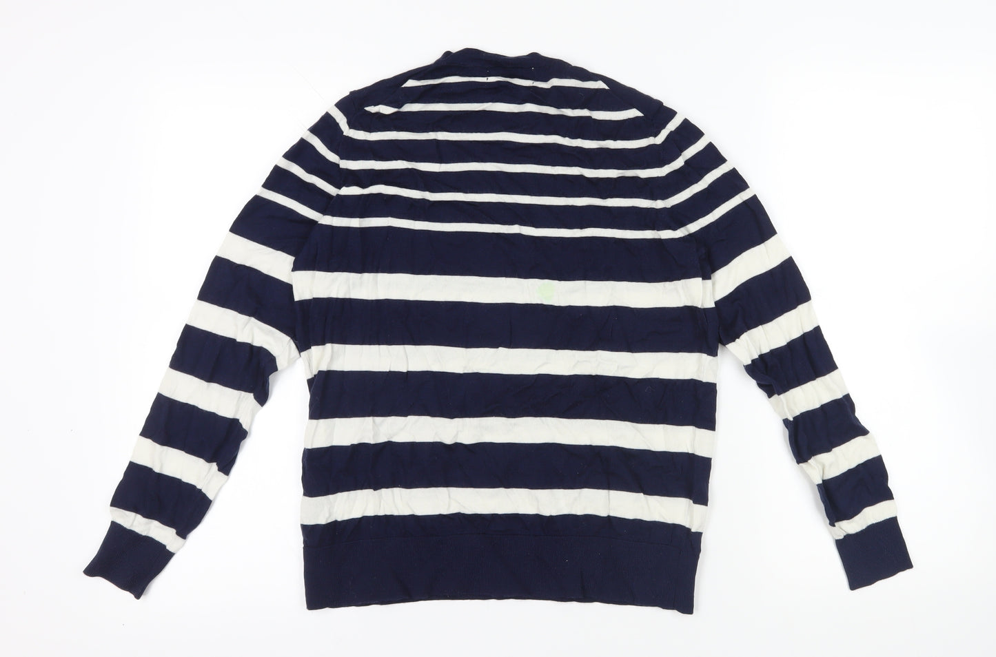 Marks and Spencer Navy Striped Merino Jumper Size 12