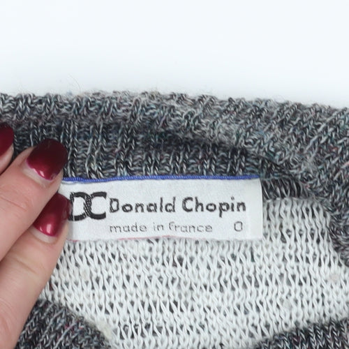 Donald Chopin Grey Wool Geometric Pullover M