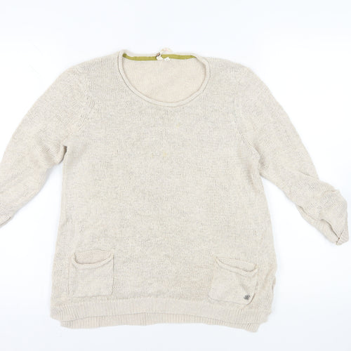 White Stuff Beige Pullover Jumper Size 12