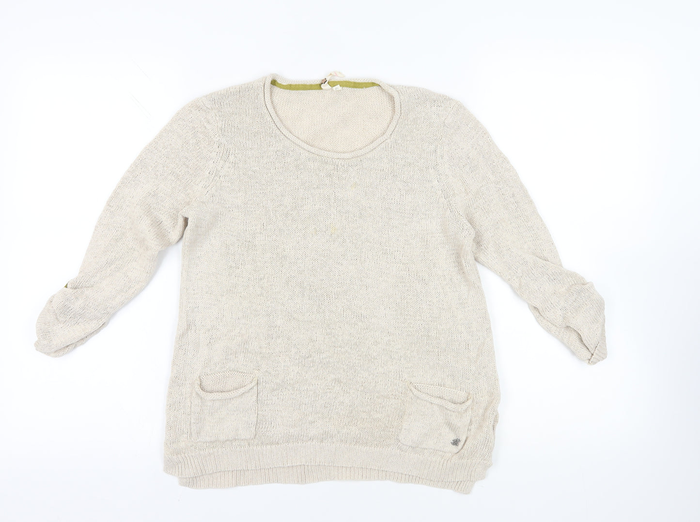 White Stuff Beige Pullover Jumper Size 12