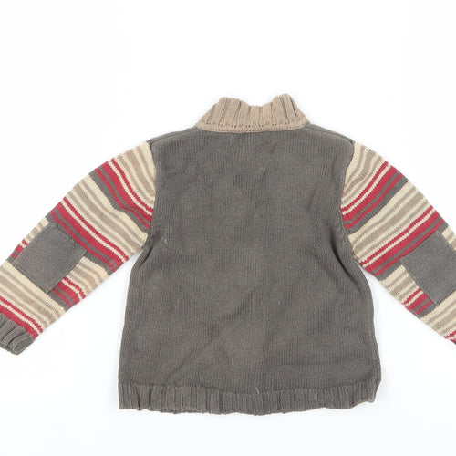 Rocha Little Rocha Grey Striped Knit Cardigan 18-24 Months