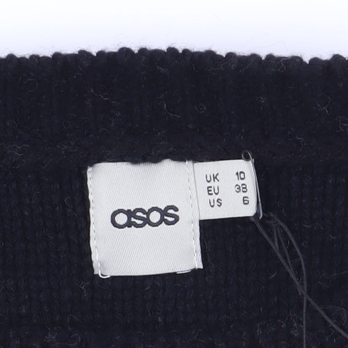 ASOS Black Chunky-Knit Gothic Jumper Size 10