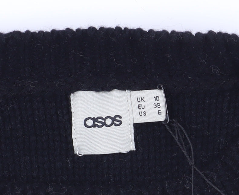 ASOS Black Chunky-Knit Gothic Jumper Size 10