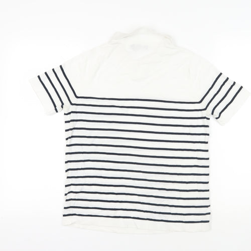 Henri Lloyd White Striped Polo Shirt Size S