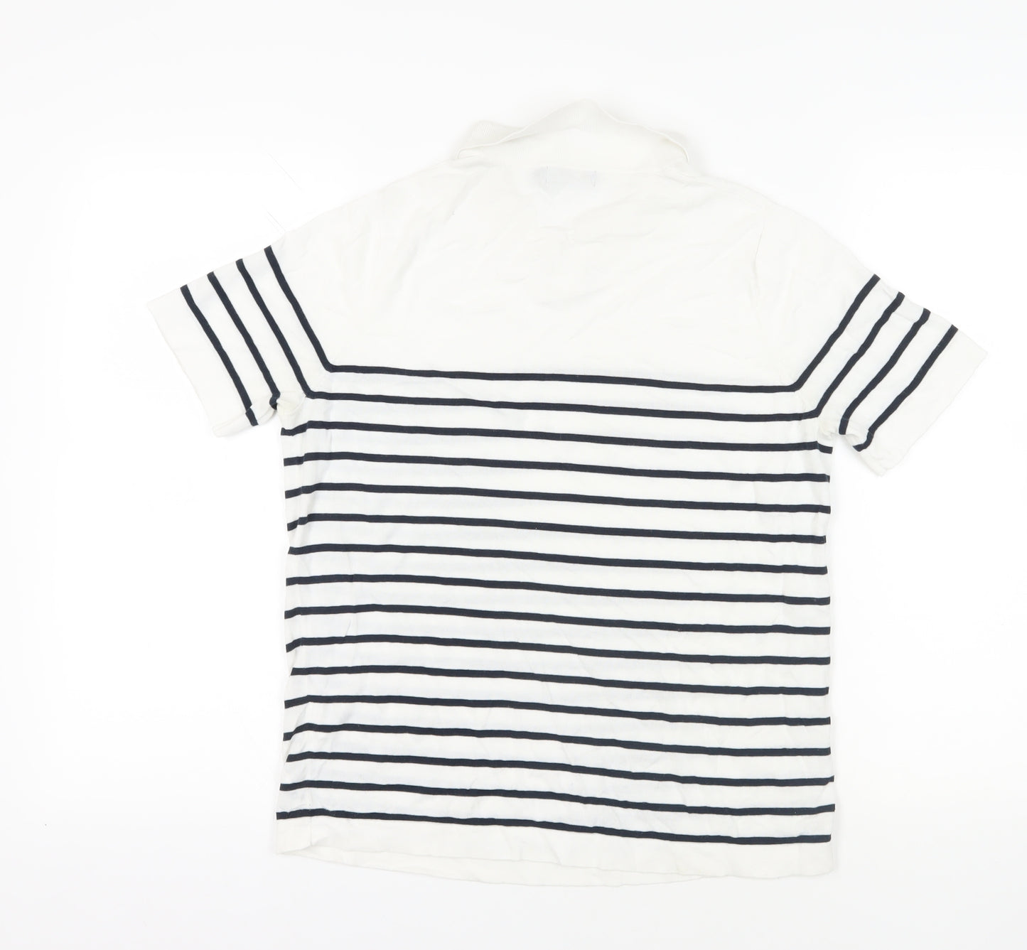 Henri Lloyd White Striped Polo Shirt Size S