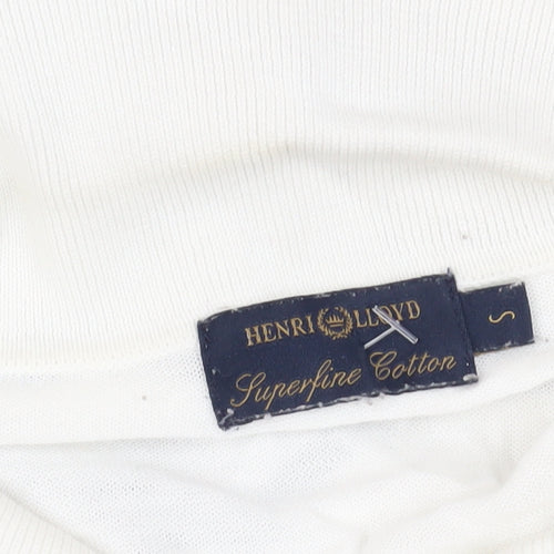 Henri Lloyd White Striped Polo Shirt Size S