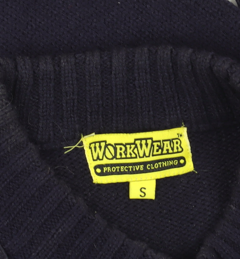 Workwear Black Pullover Jumper, Size S, Crew Neck