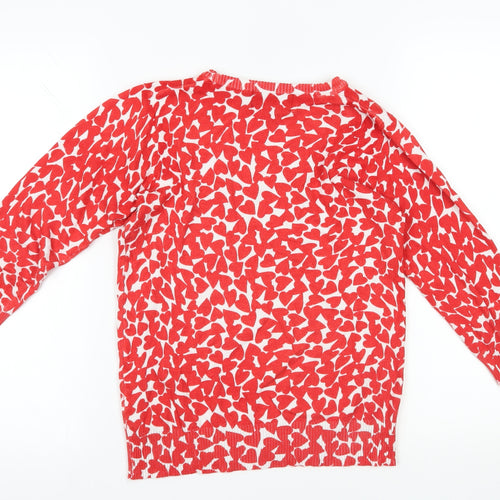 Lipsy Red Animal Print Pullover Jumper Size 14