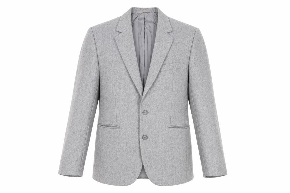 Front view of Falconry Designs Grey Blazer, size 38, Single-Breasted, Formal