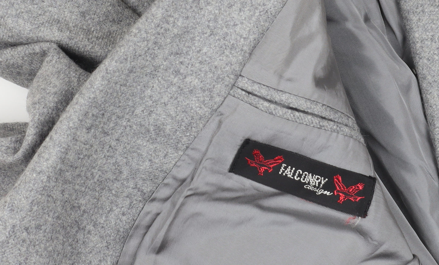 Falconry Designs Grey Blazer Size 38, Single-Breasted, Formal