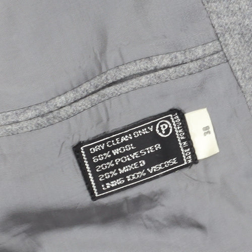 Falconry Designs Grey Blazer Size 38, Single-Breasted, Formal
