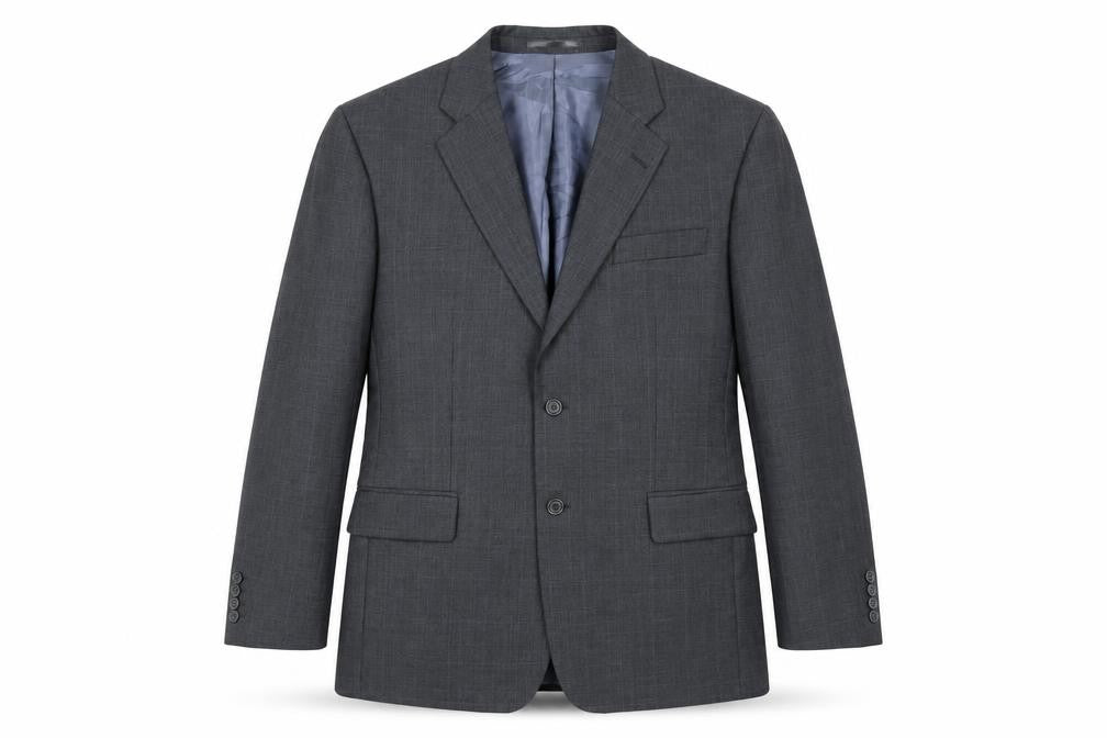 Front view of Berwin & Berwin Grey Wool Blazer, size M, Two-Button