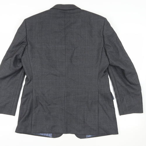 Berwin & Berwin Grey Wool Blazer, Size M, Two-Button