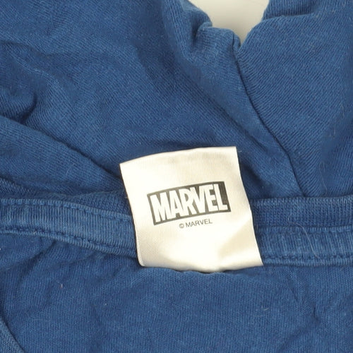Marvel Blue Captain America T-Shirt L Men's Comic