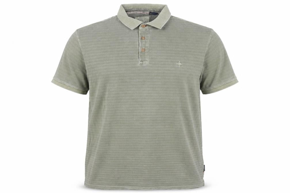 Forever 21 Grey Striped Polo Shirt 2XL Men Casual