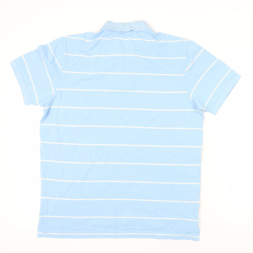 Charles Tyrwhitt Blue Striped Cotton Polo L