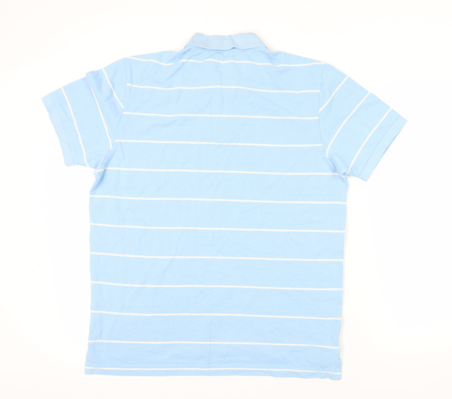 Charles Tyrwhitt Blue Striped Cotton Polo L