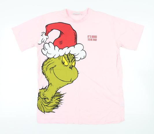 The Grinch Pink Crew Neck T-Shirt, Size S