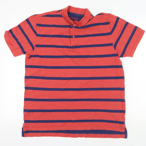 Charles Tyrwhitt Red Striped Polo Shirt, Size L