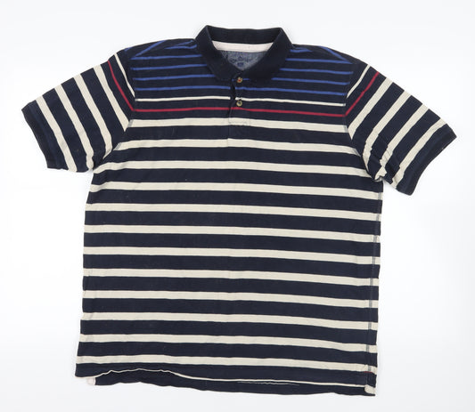 One Valley Striped Polo Shirt Multi L