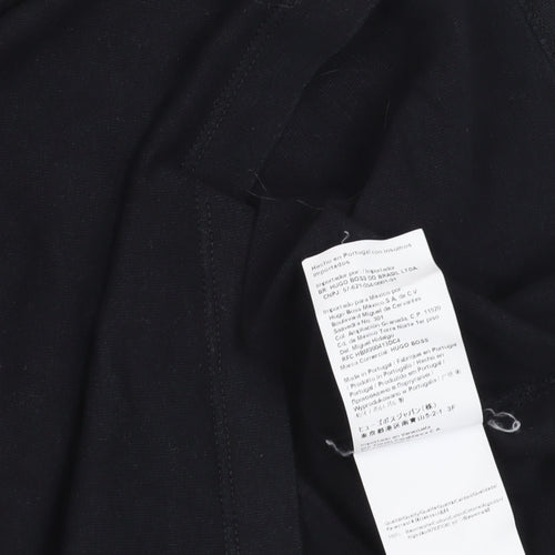BOSS Black Sleeveless Cotton T-Shirt, Size L, Logo Accent