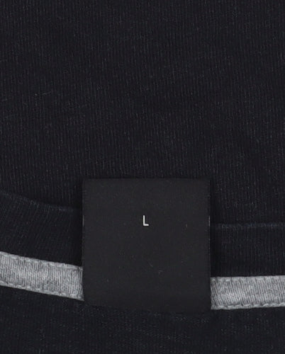 BOSS Black Sleeveless Cotton T-Shirt, Size L, Logo Accent