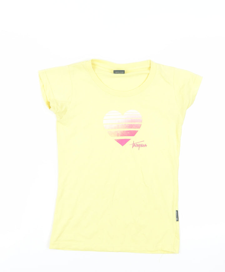 Trespass Yellow Heart Print T-Shirt, Size S