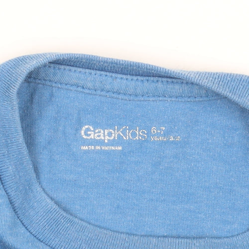 Gap Kids Blue Graphic Long Sleeve T-Shirt 6-7 Years