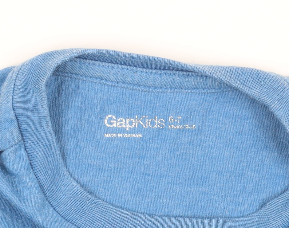 Gap Kids Blue Graphic Long Sleeve T-Shirt 6-7 Years