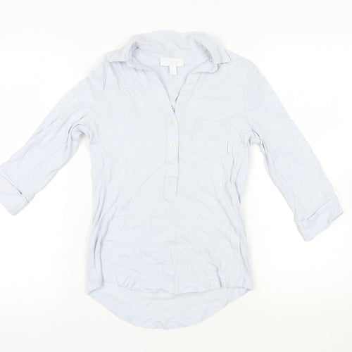 White Company Women's White Blouse, Size 8, Collared
