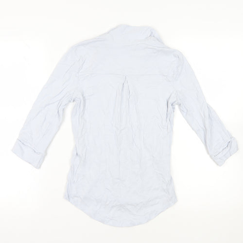 White Company Women's White Blouse, Size 8, Collared