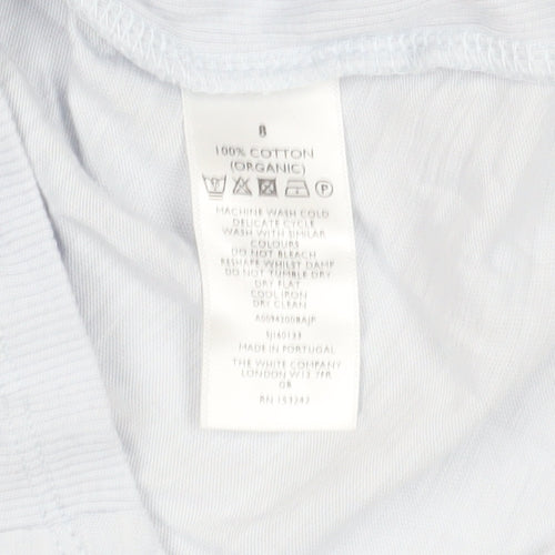 White Company Women's White Blouse, Size 8, Collared
