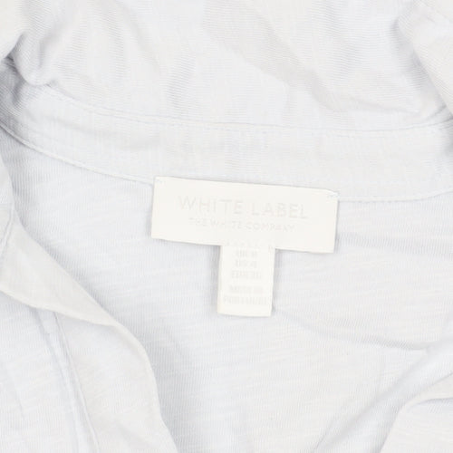 White Company Women's White Blouse, Size 8, Collared