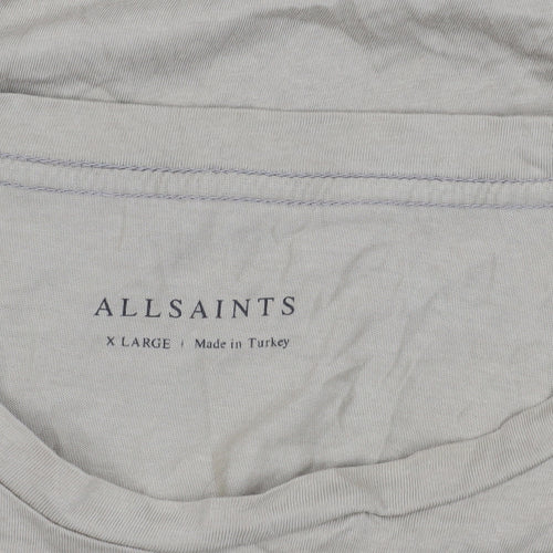 AllSaints Beige XL Cotton Crew Neck T-Shirt