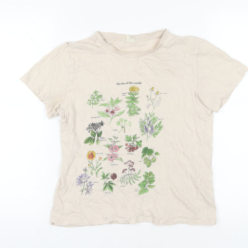 Urban Outfitters Beige Floral Nature T-Shirt L