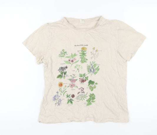 Urban Outfitters Beige Floral Nature T-Shirt L