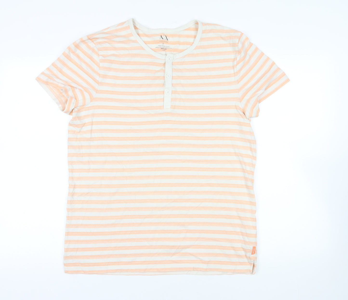 A|X Armani Exchange Henley Striped T-Shirt L