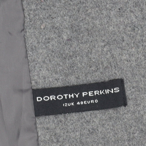Dorothy Perkins Grey Buttoned Wool Jacket Size 12