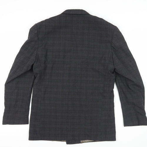 Diesel Grey Check Double-Breasted Blazer, Size 38