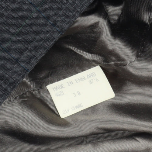 Diesel Grey Check Double-Breasted Blazer, Size 38