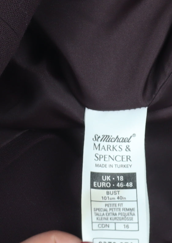 Marks and Spencer Burgundy Blazer Size 18 Petite